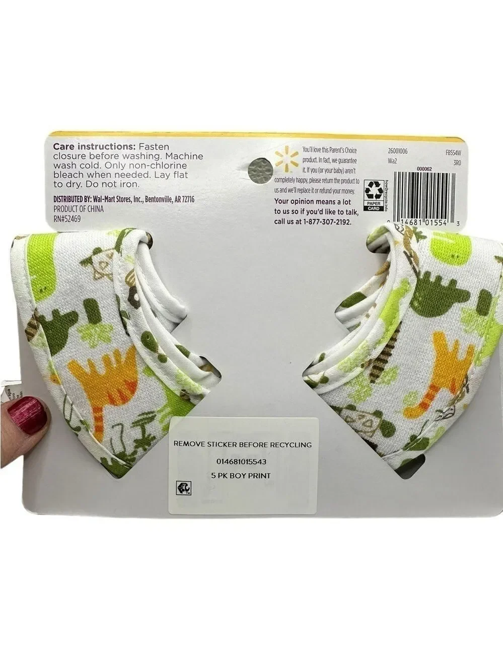 Parent’s Choice 5 Colorful Baby Bibs Water Resistant, Dinosaurs, Turtles NWT